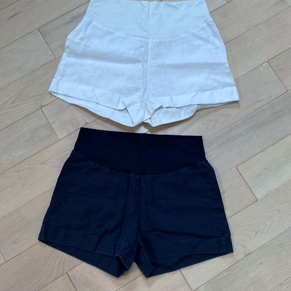 Rosie Pope linen maternity stretch waist shorts